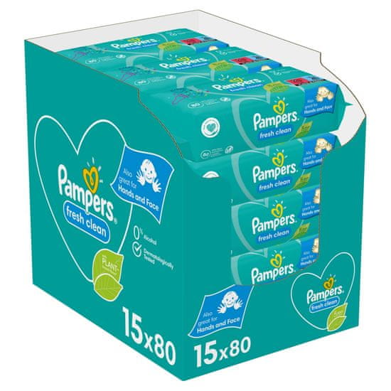 Pampers Fresh Clean Baby maramice za bebe, 15 pakiranja = 1.200 komada