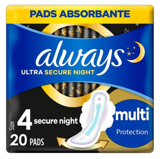 Always Ultra Secure Night higijenski ulošci, 20 komada
