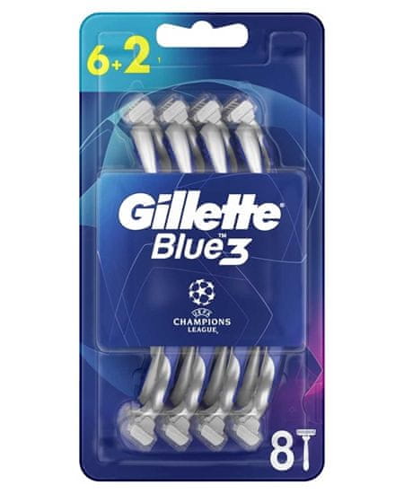 Gillette Blue 3 set britvica za jednokratnu upotrebu, 6+2