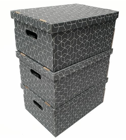 Compactor set od 3 preklopne kartonske kutije - 52 x 29 x v.21 cm
