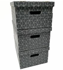 Compactor set od 3 preklopne kartonske kutije - 52 x 29 x v.21 cm