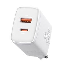 BASEUS Compact Quick punjač USB-C / USB 20W 3A PD QC, bijela