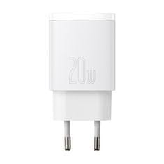 BASEUS Compact Quick punjač USB-C / USB 20W 3A PD QC, bijela