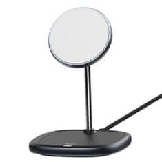 BASEUS Swan MagSafe magnetski bežični punjač 15W, crno