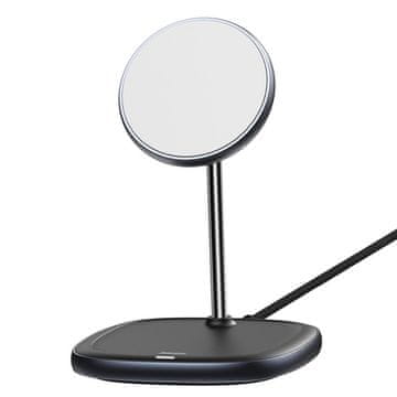 BASEUS Swan MagSafe magnetski bežični punjač 15W, crno
