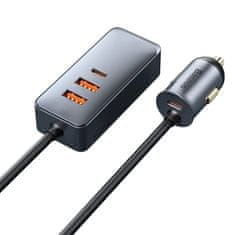 BASEUS Share Together auto punjač 2x USB / 2x USB-C 120W QC PD, siva