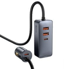 BASEUS Share Together auto punjač 2x USB / 2x USB-C 120W QC PD, siva