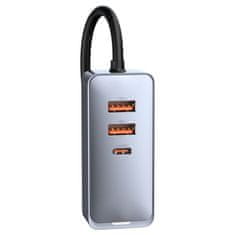 BASEUS Share Together auto punjač 2x USB / 2x USB-C 120W QC PD, siva