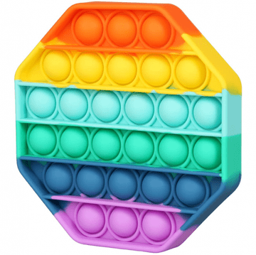 Pop It igračka za opuštanje, osmokutna, šarena