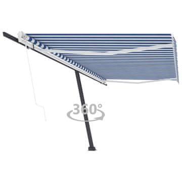 Vidaxl Samostojeća automatska tenda 500 x 350 cm plavo-bijela