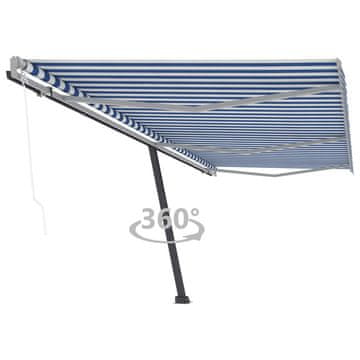 Vidaxl Samostojeća automatska tenda 600x350 cm plavo-bijela