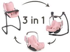 Smoby 3u1 MC&Q autosjedalica i stolica za lutke, svijetlo ružičasta