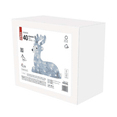 EMOS LED božićni jelen, 31 cm, vanjski, hladna bijela, timer