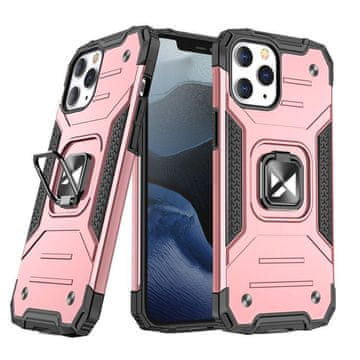 WOZINSKY Oklopna futrola + magnetski držač za iPhone 13 Pro Ring Armor roza