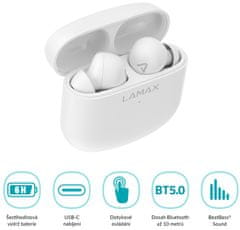 LAMAX Dots2 Touch slušalice, BeatBass, bijele