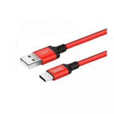 Hoco podatkovni kabel, USB Type-C - USB, 2 m, 3A, pleten, crven