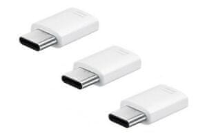 Samsung adapter microUSB - USB C, bijeli, 3 komada
