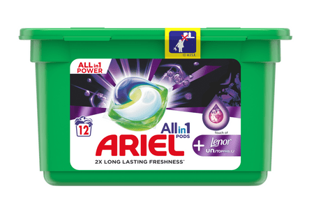Ariel kapsule za pranje rublja All-in-1 Lenor Unstoppables, 12 kapsule