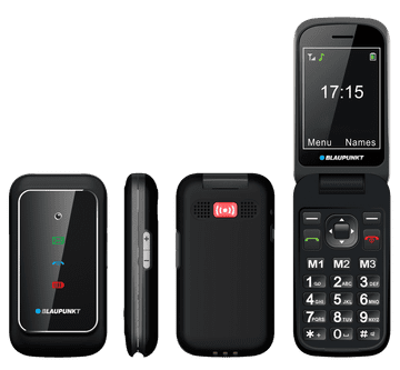 Blaupunkt BS 08 Senior preklopni telefon, crna