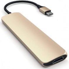 Satechi Slim Type-C MultiPort adapter, aluminij, HDMI 4K, PTC, 2x USB 3.0, Gold