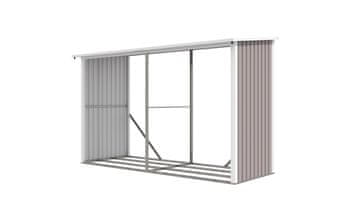 IWHOME Metalno skladište za drva HESTIA AW-C svijetlo siva, 302x119x190 cm