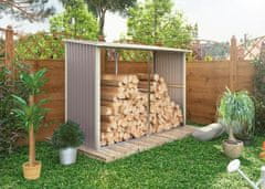 IWHOME Metalno skladište za drva HESTIA AW-C svijetlo siva, 302x119x190 cm