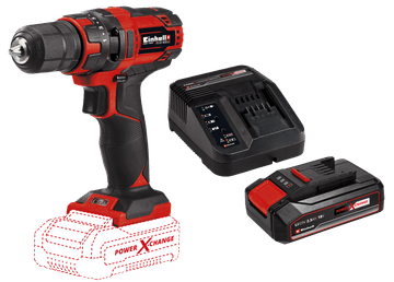 Einhell TC-CD 18/35 Li-Solo akumulatorska bušilica (4513927) + Starter-Kit Power-X-Change baterija i punjač, 18V, 2,5 Ah (4512097)