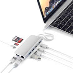 Satechi Type-C Multim. adapter, aluminij, HDMI 4K, USB-C, Ethernet, USB 3.0, MicroSD, MiniDP Silver