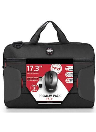 Port Designs Premium komplet torba za prijenosno računalo do 43,94 cm (17,3") i bežični miš