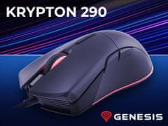 Genesis Krypton 290 gaming miš, optički, 6.400dpi, crni