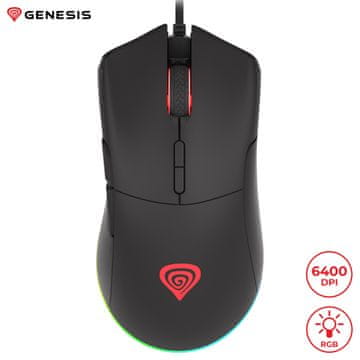 Genesis Krypton 290 gaming miš, optički, 6.400dpi, crni