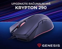 Genesis Krypton 290 gaming miš, optički, 6.400dpi, crni