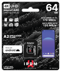 IRIDIUM microSD/ad, 64GB, 170MB/s