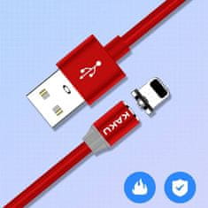 Kaku Magnetic kabel USB / Lightning 3A 1m, crvena