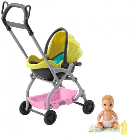 Mattel Barbie Priča iz dnevnika dadilje - beba u žutim kolicima