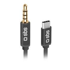 SBS USB-C u 3,5 mm Jack audio adapter, 1 m, crni