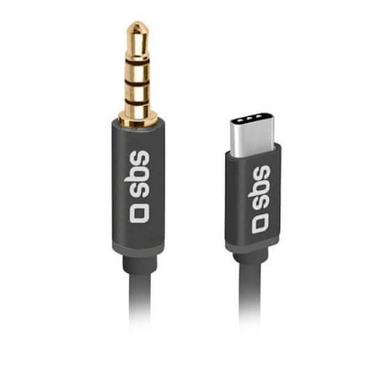 SBS USB-C u 3,5 mm Jack audio adapter, 1 m, crni