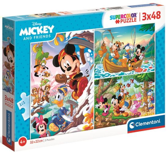 Clementoni Slagalica Mickey, Minnie i prijatelji, 3 x 48 dijela
