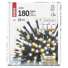 EMOS LED svjetlosni kabel, 18 m, za unutarnju i vanjsku upotrebu, toplo/hladno bijelo svjetlo, s mjeračem vremena