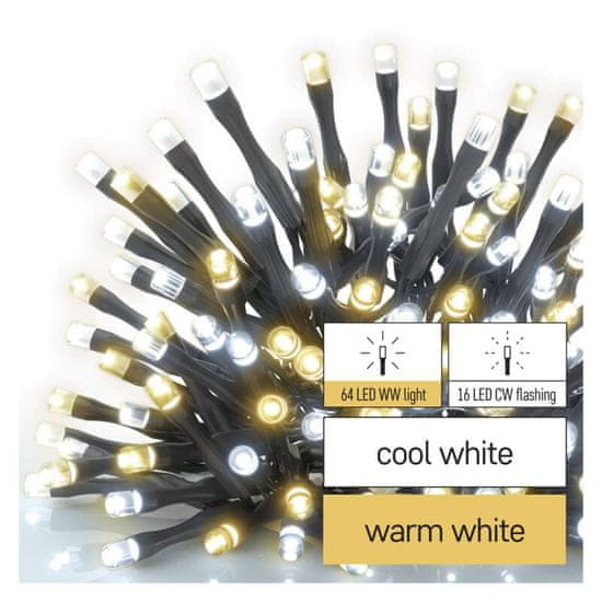 EMOS LED svjetlosni kabel, 8 m, za unutarnju i vanjsku upotrebu, toplo/hladno bijelo svjetlo, s mjeračem vremena