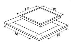 MPM Ploča 45-GMH-16, 3x plin, 45cm, crno staklo