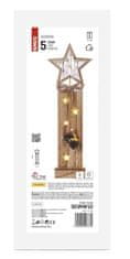 EMOS LED drveni ukrasi - Zvijezde, 48 cm, 2x AA, unutarnji, toplo bijela, s mjeračem vremena