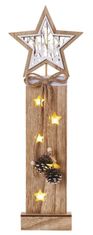 EMOS LED drveni ukrasi - Zvijezde, 48 cm, 2x AA, unutarnji, toplo bijela, s mjeračem vremena