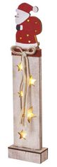 EMOS LED drveni ukras - Djed Božićnjak, 46 cm, 2x AA, unutarnji, toplo bijela, s mjeračem vremena