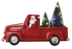 EMOS LED dekoracija Djed Božićnjak u autu s božićnim drvcima, 10 cm, 3x AA, unutarnji, višebojni