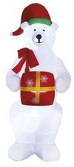 EMOS LED polarni medvjed s božićnim poklonom, na napuhavanje, 240 cm, unutarnji i vanjski, hladno bijeli