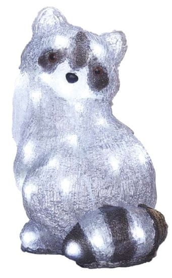 EMOS LED ukras svjetleći rakun, 28 cm, unutarnji i vanjski, hladno bijeli, s timerom
