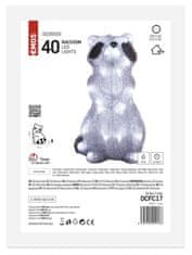 EMOS LED ukras svjetleći rakun, 39 cm, unutarnji i vanjski, hladno bijeli, s timerom