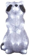 EMOS LED ukras svjetleći rakun, 39 cm, unutarnji i vanjski, hladno bijeli, s timerom