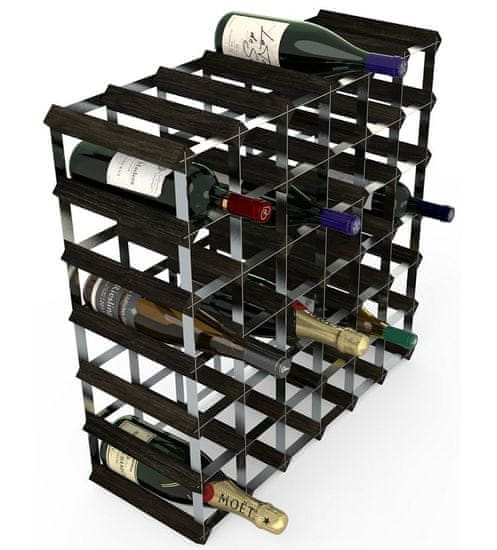 RTA Global Stalak za vino za 42 boca, crni jasen / pocinčani čelik